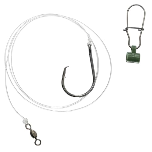 1,5 & 10-Pack Slider Rig 8/0 Circle Hook for Striped Bass - Uncle Mo's Tackle Saltwater Fishing Gear - Robust Slider, 4ft ...