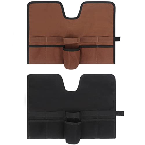 Jaugufiy Canvas Bartender Travel Kit - Professional Bartender Roll Strap Mixology Cocktail Set Bar Tools Carry Bag (Black)