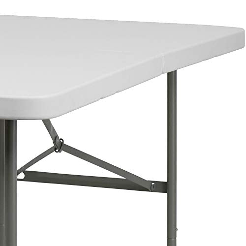 Flash Furniture Elon Commercial Grade 5-Foot Bi-Fold Granite White Plastic Folding Table