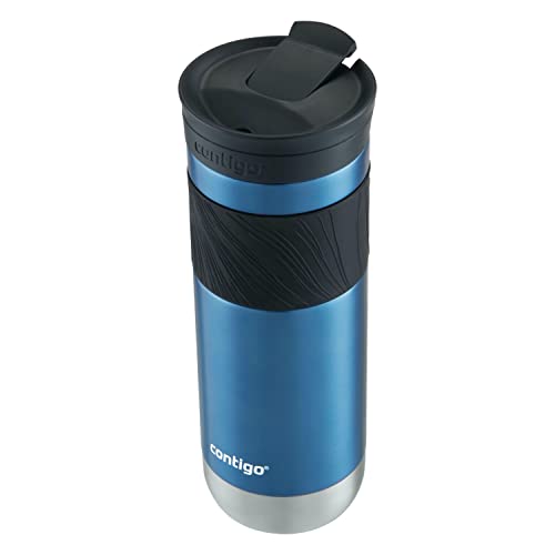 Contigo Byron Vacuum-Insulated Stainless Steel Travel Mug, 20oz - Leak-Proof Lid, BPA-Free, Blue Corn - Perfect Reusable C...