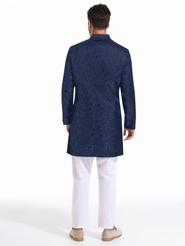 Runcati Mens Kurta Sherwani Coats Kaftan Indian Ethnic Royal Suits Mandarin Collar Wedding Festive Party Blazer