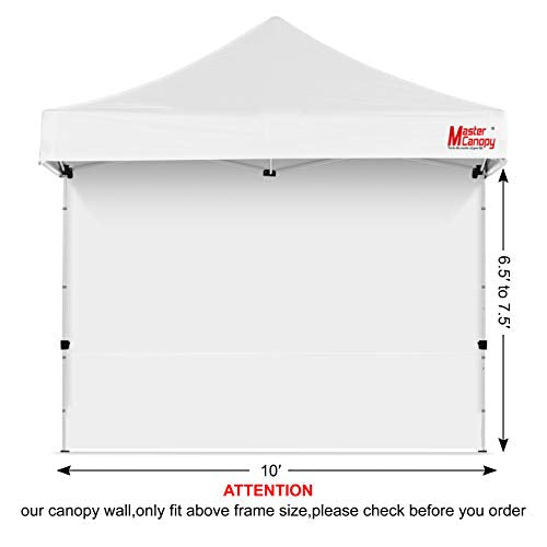 MASTERCANOPY 10x10ft Canopy SunWall Instant Canopy SideWall for Pop Up Canopy Tent Gazebos, UV Protection Sidewall Only, S...