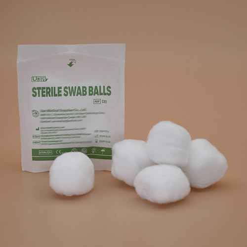 Cotton Sterile Wound Care Swabs - Individually Packaged, Sterilized (Cotton Balls (XL) (5pcs/Pack)), 1 Box