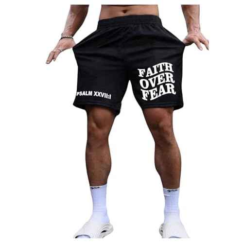 SOLY HUX Men's Graphic Shorts High Waist Elastic Casual Workout Athletic Gym Summer y2k Shorts