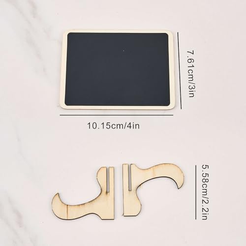 10 Pack Mini Chalkboard Signs with Easel Stand - Small Rectangle Food Labels for Party Buffet & Kitchen