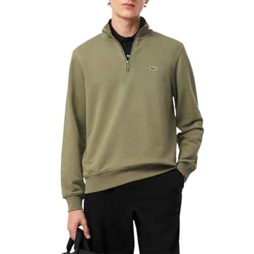 Lacoste Men's Core Collection Regular Fit Classic Zip Up Mock Neck Sweatshirt