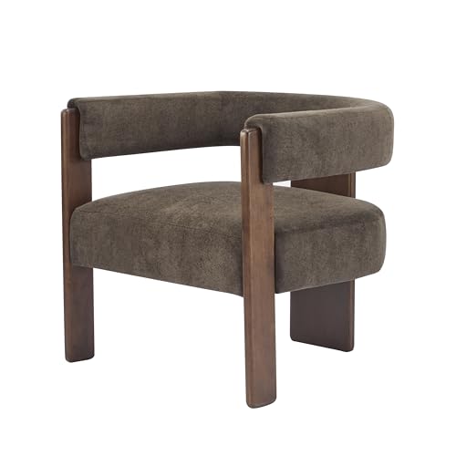 Christopher Knight Home Nettie Modern Accent Chair for Living Room, Velvet Fabric Single Lounge Sofa Chair with Wooden Fra...