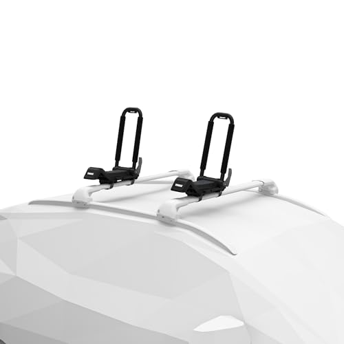 Thule Hull-a-Port XTR - Kayak j-Style roof Rack - Carry up to 2 Kayaks - Folds Flat - Pre-Assembled - Locks to roof Rack -...