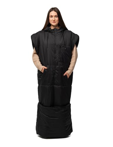 Relexit Adult Wearable Sleeping Bag with Hoodie, Sleeveless Design Adjustable Drawstring Waterproof Wearable Sleeping Bag ...