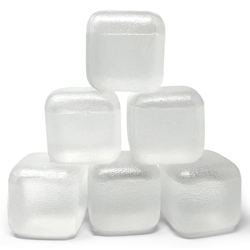 Extra Large Reusable Ice Cubes (2.2" Sq.) 6-Pack - BPA Free Plastic - Great for Cryotherapy Machines, Cold Therapy Units,...