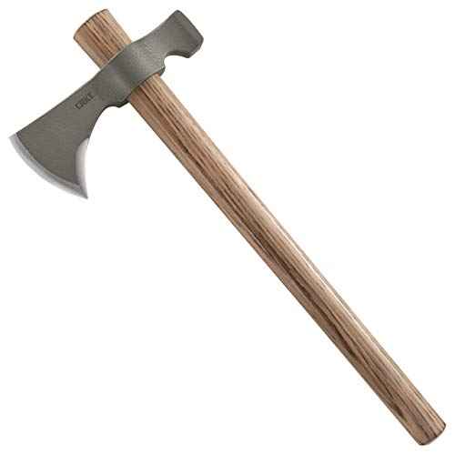 CRKT Woods Chogan T-Hawk Outdoor Survival Tomahawk: 1055 Carbon Steel Plain Edge Blade, Tennessee Hickory Handle, 2730