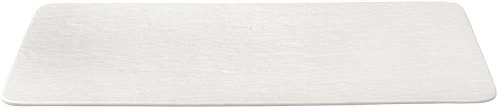 Villeroy & Boch Manufacture Rock Blanc Rectangular Serving Platter White for Meat, Fish and Vegetables, Premium Porcelain