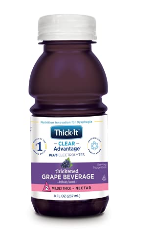 Thick-It Clear Advantage Mildy Thick Grape Drink Plus Electrolytes, Nectar Consistency, Swallowing Aid, Hydration on the G...