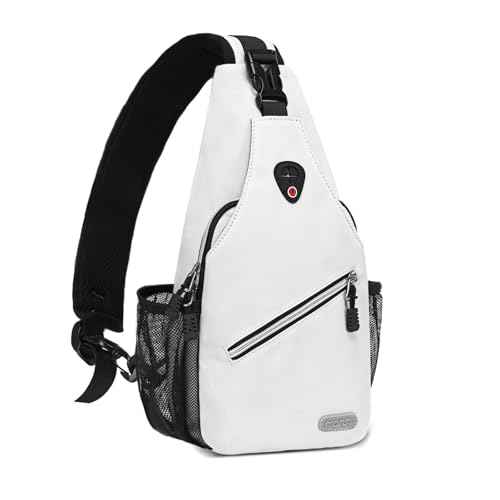 MOSISO Mini Sling Backpack,Small Hiking Daypack Travel Outdoor Casual Sports Bag, Ivory White