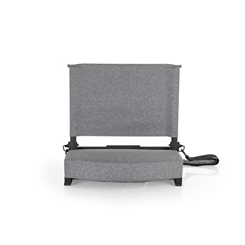 Picnic TIME Gridiron Stadium Seat with Back Support, Folding Bleacher Chairs with Back and Cushion, Thick Padded Stadium Seat and Armrest with Carry Straps, and Bleacher Hook Feature