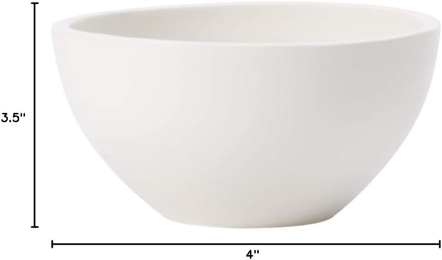 Villeroy & Boch Artesano Original Rice Bowls, Set of 4, Premium Porcelain, Made in Germany, 20.25 oz Capacity Each, White