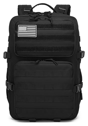 Wotony Military Tactical Backpack for Men Waterproof Daypack 3 Day Assault Pack Molle Bag with Water Bottle Holder