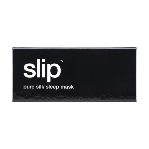slip Pure Silk Sleep Mask - 100% Mulberry Silk, Ultra Soft & Comfortable, Blocks Light for Restful Sleep| Adjustable Strap for Perfect Fit, Gentle on Skin & Hair (Black - 1 Count Pack of 1)