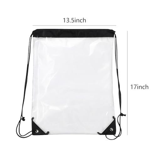 starfa lab 2 Pack Clear Drawstring Bags for Stadium Events,See Through Waterproof PVC Backpack for Men and Women,Ideal for...