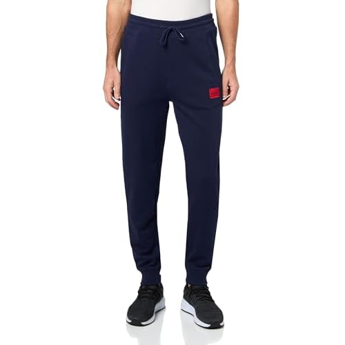 HUGO Mens Regular Fit Square Logo Jersey Drawstring Joggers