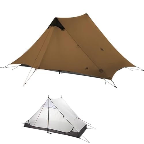 MOXIHIKE 3FULGEAR Lanshan 2 Tent 2 Person Ultralight Camping Tent, 3/4 Season Professional 15D Silnylon Rodless Tent for C...