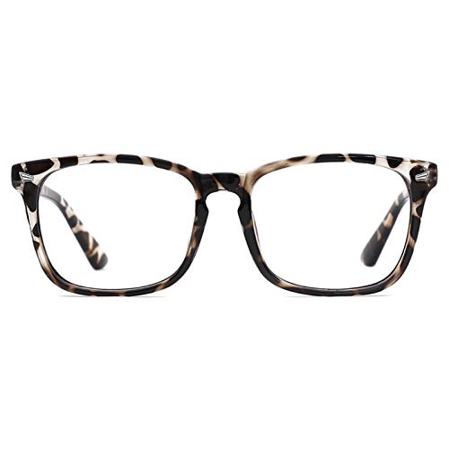 TIJN Blue Light Blocking Glasses for Women Men Clear Frame Square Nerd Eyeglasses Anti Blue Ray Computer Screen Glasses