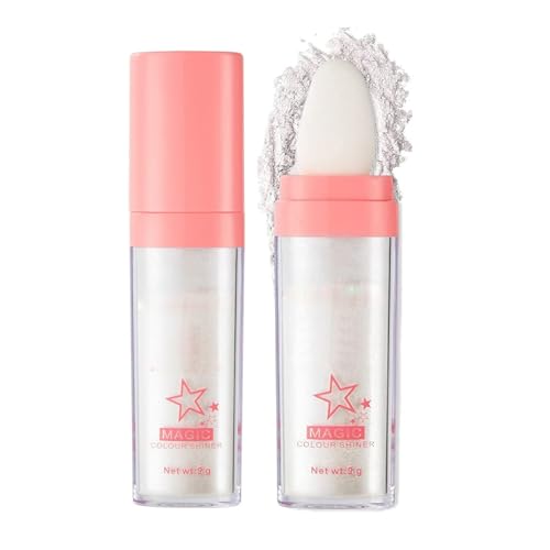 Glitter Powder Highlighter Makeup, Body Brightens the Natural Three-Dimensional Face Blusher Fairy Highlight Patting Powde...