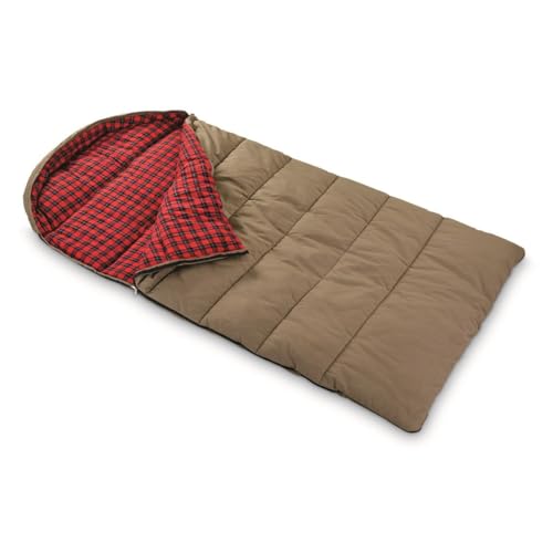 Guide Gear Canvas Hunter 0-Degree Double Sleeping Bag for Adults and Kids 2-Person Warm Winter Cold Weather Lightweight Po...