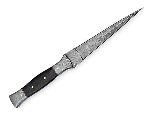 Generic Handmade Damascus Hunting Knife with sheath - Fixed Blade Hunting Knives for Men - Handmade Damascus Double Edge D...