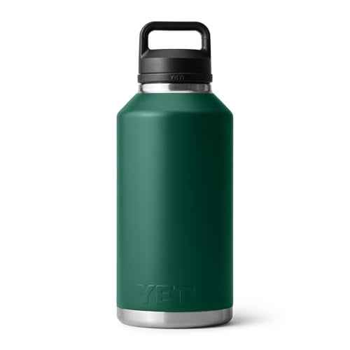YETI Rambler 64 oz Bottle, Vacuum Insulated, Leakproof, Stainless Steel with Chug Cap, Black Forest Green