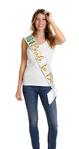 RhinestoneSash Camp Bachelorette Decorations - Camp Bride Sash - Last Trail Before the Veil, Cabin Crew Before I Do Gifts