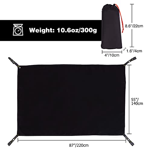 REDCAMP Ultralight Tent Footprint for 1-2 Person Tent, 87"x55" Multifunctional Waterproof Camping Tarp for Outdoor Hiking
