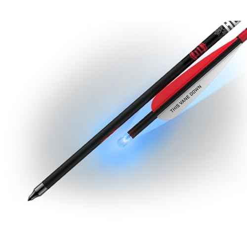 BARNETT - Carbon Headhunter Lighted Strobe Crossbow Arrows - Multicolor Strobing Nocks, Half-Moon Design, Fully Assembled