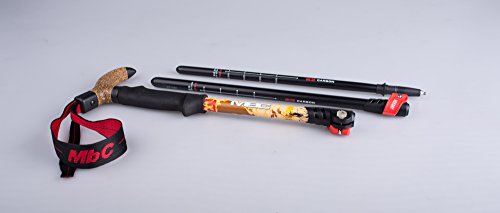 MBC T Shape Carbon Fiber Trekking Pole with High Cork Grip, Ultralight Walking Stick for Hiking, Camping