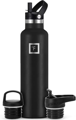 IRON °FLASK Camping & Hiking Hydration Flask with Straw, BPA-Free Insulated Stainless Steel Sports Water Bottle - 24 oz Mi...