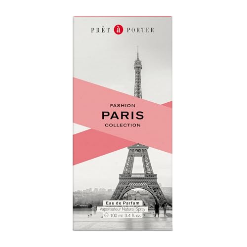 Pret à Porter City Collection Paris Eau de Parfum 100 ml(3.3 oz)(Pack of 1), Notes of Rose, Musk, and Amber, Women's Fragrance, Long Lasting, Everyday Fragrance, Travel Size