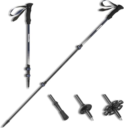 Naturehike 1 Piece 3K Carbon Fiber Trekking Pole-Collapsible and Telescopic 3 Section Ultralight Hiking Pole for Women Men...