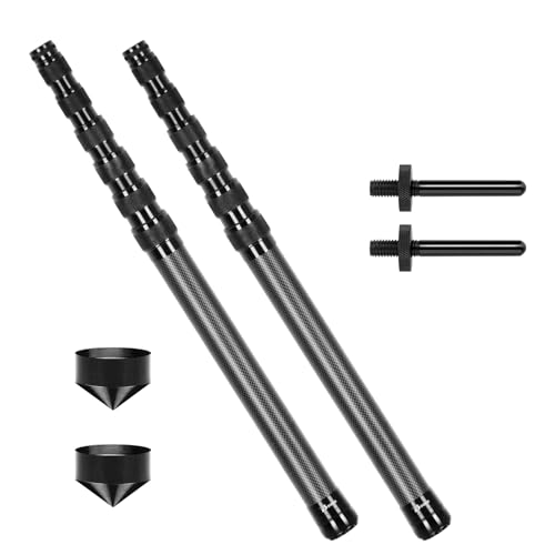 Telescopic Tarp Poles, Canopy Adjustable Carbon Fiber Poles Set of 2, Portable & Lightweight Tent Tarps for Awning, Campin...
