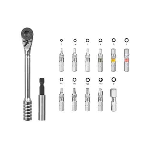Topeak Ratchet Rocket Essential HD (TT2633) ? 15-Function High-Torque Mini Ratchet Tool Kit ? 60Nm Capacity ? 13 Bits ? Magnetic Bit Holder ? Nylon 1000D Case ? Compact 202g Design