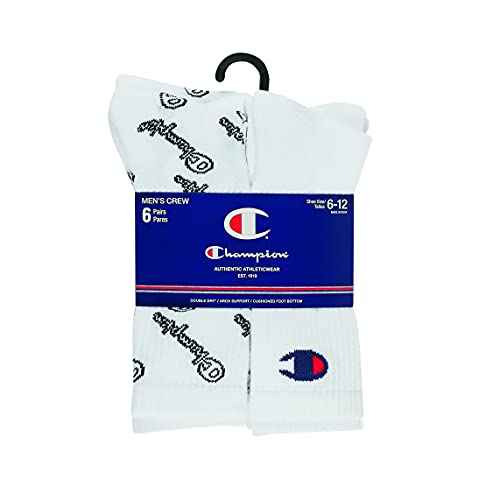 Champion Women's Hollow Script Logo Crew Scck, 3-Pair