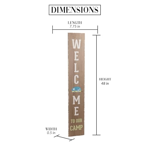 Pavilion Gift Company - Welcome To Our Camp - 48" Tall x 8" Long Porch Sign Decoration Decorative Outdoor Accessory Indoor...