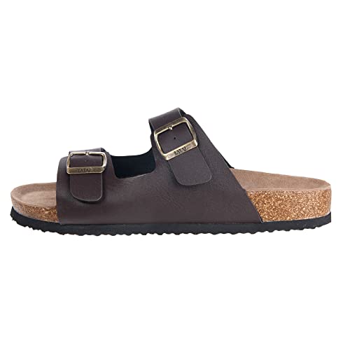 Women's Cork Footbed Sandals Cow Suede Summer Slide Sandals for Women with Adjustable Strap Buckle Open Toe Outdoor Beach ...