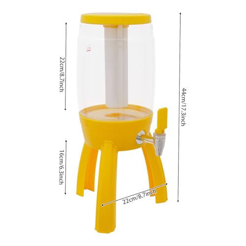 Mimosa Tower,Beer Dispenser With Ice Tube And Spigot,3l / 101.44 Oz Party Drink Dispenser With Led Light For Bar/Party,Bee...
