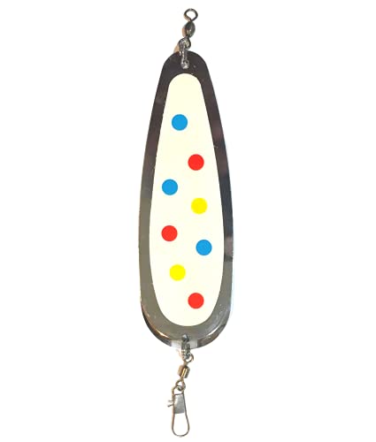 KOKOPROS Kokanee Salmon Luminous HyperGlow Teardrop Fishing Flashers – Chrome Plated Steel – Multicolor Designs with Hyper...