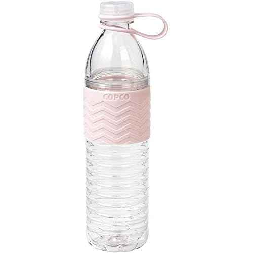 Copco Hydra 20 oz Tritan Water Bottle with Leak-Proof Lid & Textured Grip - BPA-Free, Dishwasher Safe, Easy Twist-Open for Ice & Fruit - Fits Cup Holders, Lightweight, Durable(Pink)