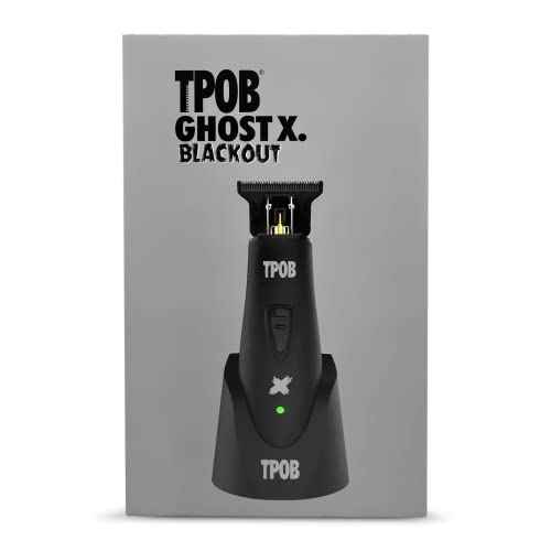 TPOB Ghost X Beard Trimmer Hair Clippers for Men, Professional Hair T-Blade Trimmer Cordless Rechargeable Edgers Clippers Electric Beard Shaver (Ghost X Blackout)