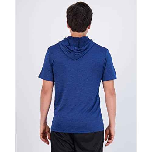 Real Essentials 3 Pack: Men's Dry Fit Short Sleeve Active Athletic Hoodie Pullover Sweatshirt (Available in Big & Tall)