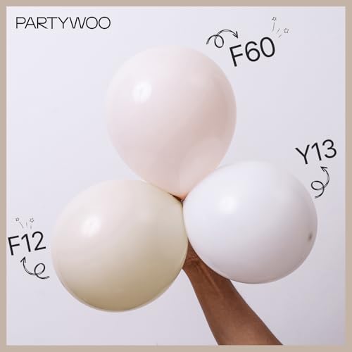 PartyWoo White Balloons 140 pcs Different Sizes of 18 12 10 5 Inch White Balloons Arch Kit Garland for Wedding Baby Shower...