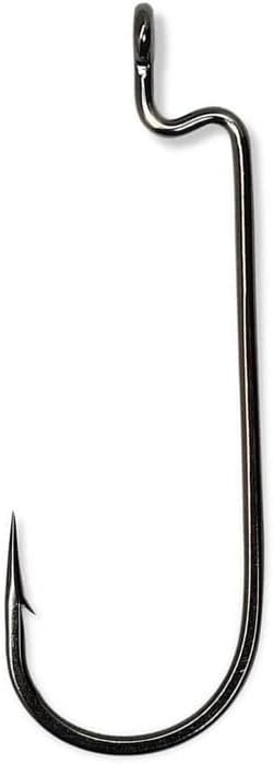 Angler's Grotto Offset Shank Round Bend Worm Hook | 10/25 Count Per Pack | Freshwater Saltwater Fishing Hooks | High Carbo...