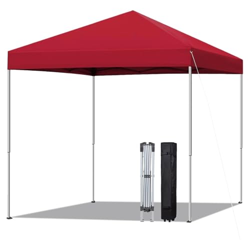6x6 Pop Up Canopy Tent, Easy Setup Canopy for Outdoor Shades (Red) ﻿